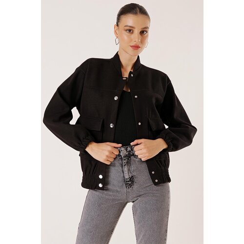 By Saygı Elastic Waist Bag Pocket Cachet Bomber Coat Slike