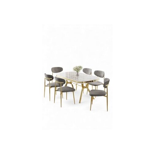 Hanah home trpezarijski set, 7 dijelova, siva Cene