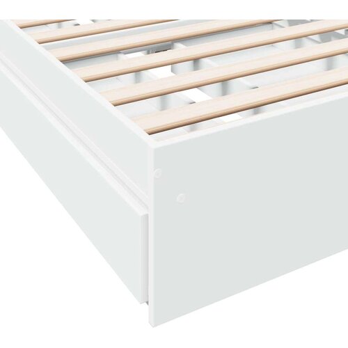 VidaXL Okvir kreveta s ladicama bijeli 90 x 200 cm konstruirano drvo Slike