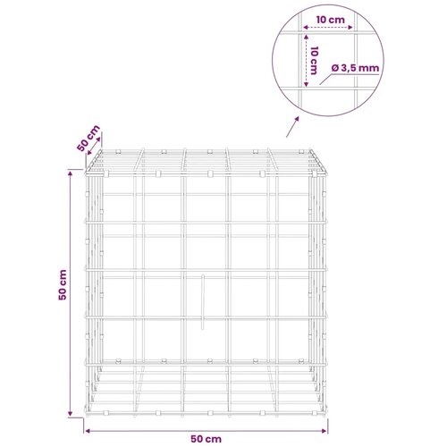  Gabion s žicom debljine 3 5 mm i mrežom 10x10 cm 50x50x50 cm - 50 cm 50 cm 50 cm Slike
