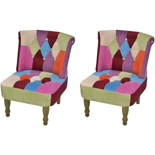  Francuske stolice od tkanine 2 kom patchwork dizajn Cijene