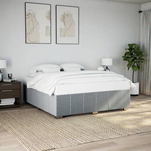  Okvir za krevet bez madraca svjetlosivi 200 x 200 cm od tkanine Cene