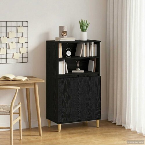  Highboard Crni hrast 60 x 36 x 110 cm Konstruirano drvo Cijene