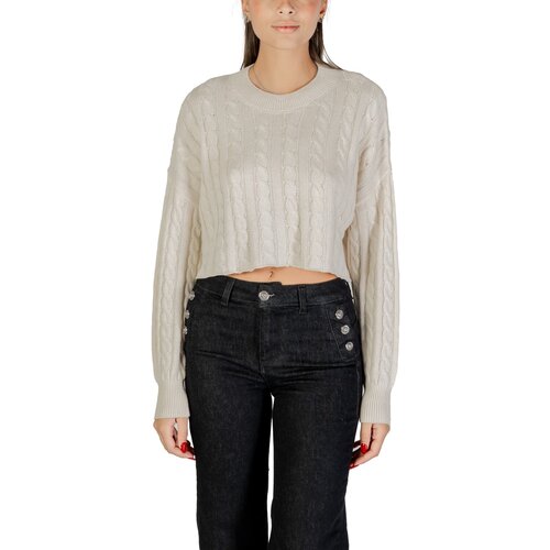 Only Puloverji ONLBIRTIE LS SHORT CABLE O-NECK CC KNT 15350742 Bež Slike