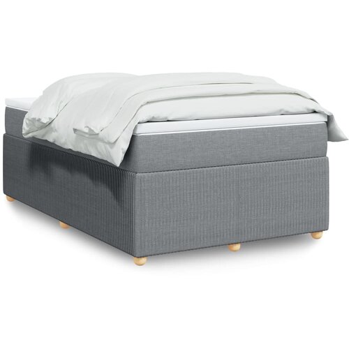 vidaXL Box spring postelja z vzmetnico svetlo siva 120x200 cm blago Cene