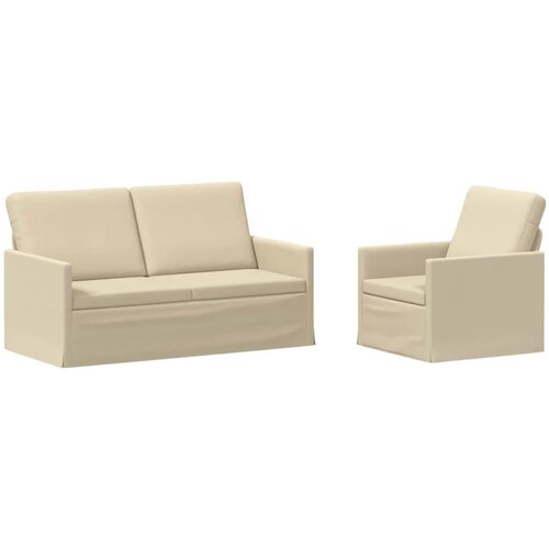  Set sofe 2 pcs Krem Tkanina - Krem Jednostruka + Dvostruka (140 cm) Slike