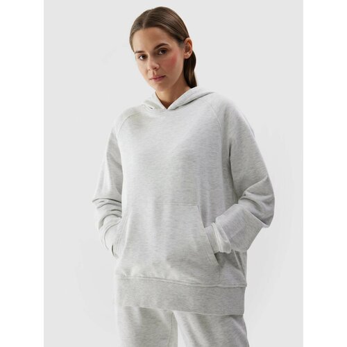 4f Women's sweatshirt without fastening and hooded - grey Slike