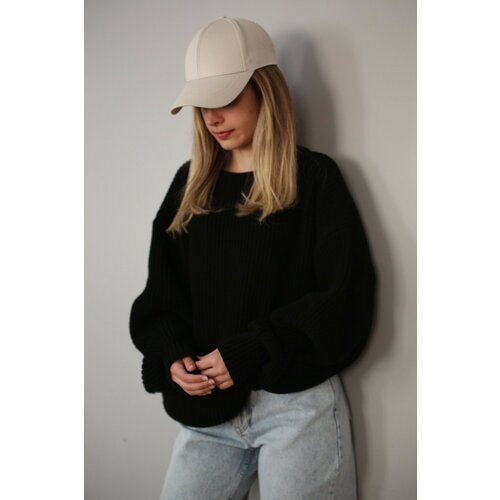 Madmext Sweater - Black - Oversize Cene