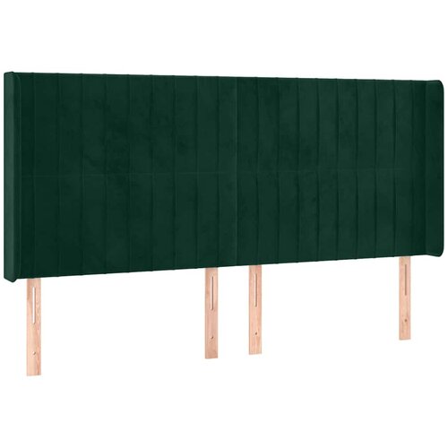  Uzglavlje s u&amp;scaron;ima tamnozeleno 163x16x118/128 cm bar&amp;scaron;unasto Slike