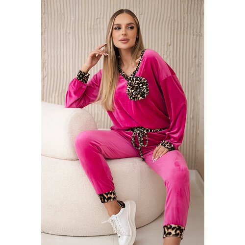 Kesi Włoski Velour set with a decorative brooch pink Cijene