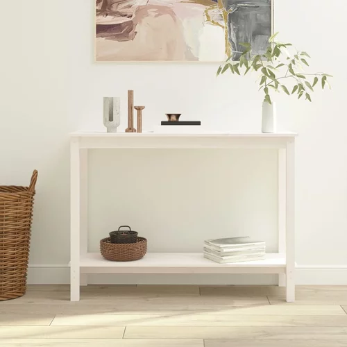  Konzolni stol bijeli 110 x 40 x 80 cm od masivne borovine
