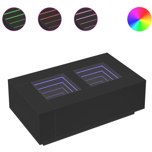 Maison Chic Klubska mizica - kavna mizica - Nizka mizica z neskončnimi LED črna 116x69x40 cm, (21752265) Cene
