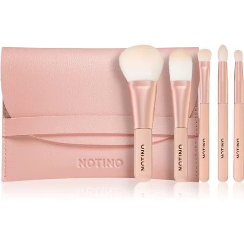 Notino Pastel Collection Travel brush set with pouch putni set kistova s torbicom 1 kom