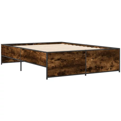 vidaXL Okvir kreveta boja hrasta 140x190 cm konstruirano drvo i metal