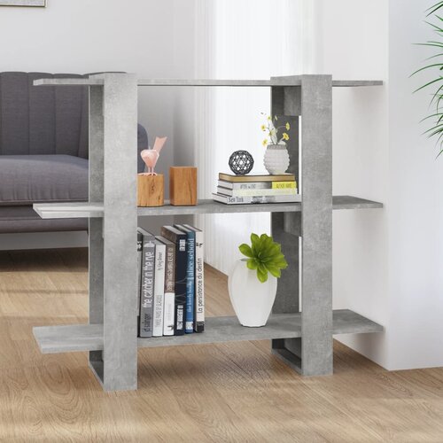 The Living Store Knjižna omara/pregrada betonsko siva 100x30x87 cm - Knjižna Omara, (21431430) Slike