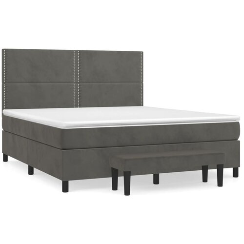 Maison Chic Box spring postelja - Vzmetna postelja z vzmetnico temno siva 180x200 cm žamet SL20709, (21893205) Cene