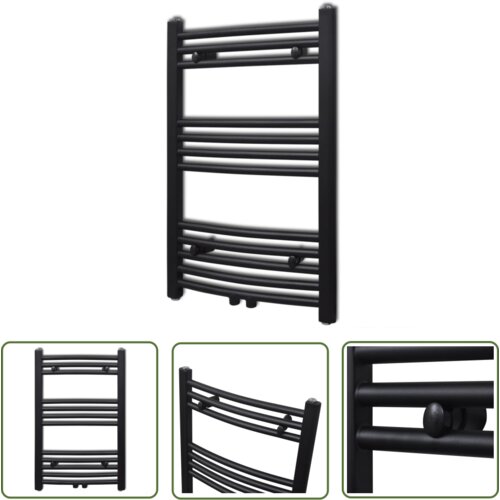 The Living Store Kopalniški radiator z ukrivljenimi cevmi 500x764 mm črn - Cevni Radiator, (21745122) Cene