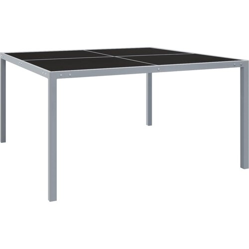 vidaXL vrtna miza 130x130x72 cm siva jeklo in steklo Cene
