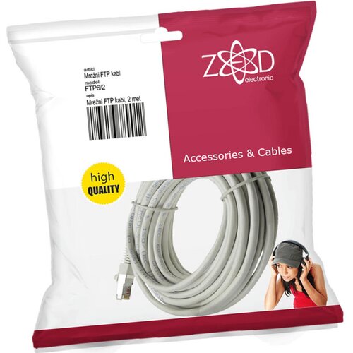 Zed Electronic Mrežni FTP kabel, CAT6, 2 met - FTP6/2 Cene