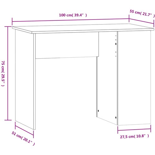  Radni stol boja hrasta sonome 100x55x75 cm konstruirano drvo Slike