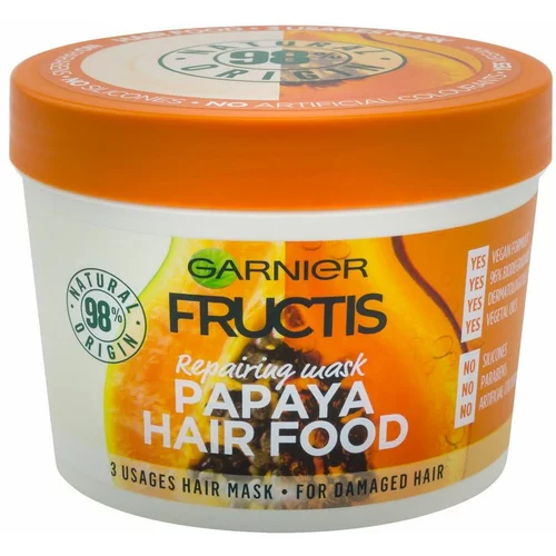 Garnier fructis hair food papaya hranljiva maska za poškodovane lase 390 ml