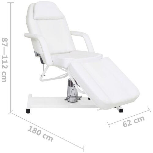 MASAŽNI STOL bijeli 180 x 62 x (87 - 112) cm Slike