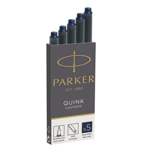 Parker Črnilni vložek Quink, permanent, moder, 5 kosov Slike