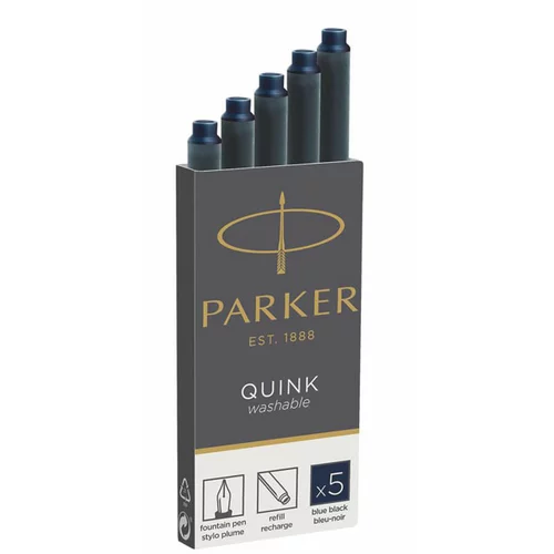 Parker Črnilni vložek Quink, permanent, moder, 5 kosov