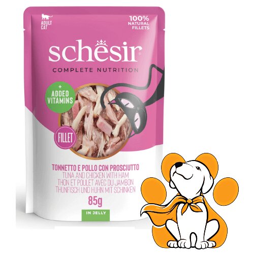 Schesir Pouch Tuna&Chicken&Ham in Jelly 85g, Kombinacija Tune, Piletine i Šunke Cene