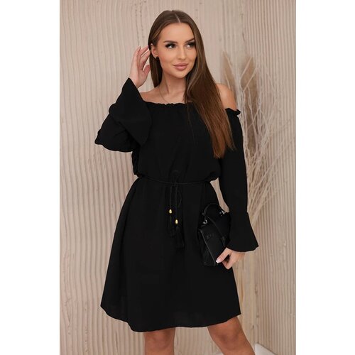 Kesi Black dress with a drawstring at the waist Cijene