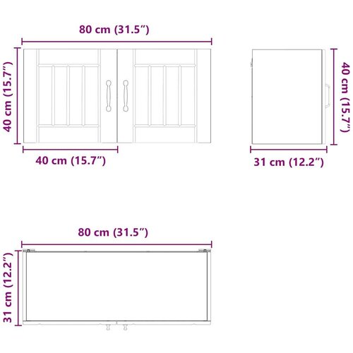 VidaXL zidni kuhinjski ormarić s policom betonski sivi 80 x 31 x 40 cm Slike