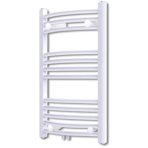 VidaXL kupaonski radijator za centralno grijanje zaobljenih cijevi 500 x 764 mm bočni &amp;amp; srednji priključak Slike