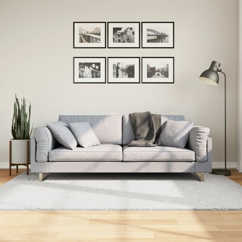 vidaXL Preproga OVIEDO s kratkimi vlakni siva 140x200 cm Cene