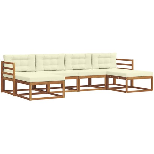 Set vanjskih sofa 6 kom. Prirodna i krem Smeđa 325 x 162,5 x 73 cm Slike