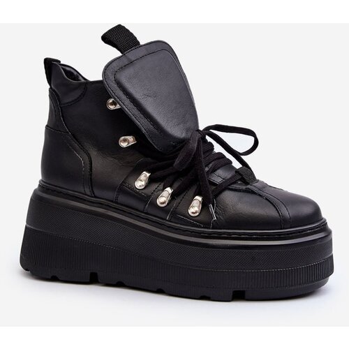 Zazoo 3416 Leather Women's Sports Shoes Black Cene