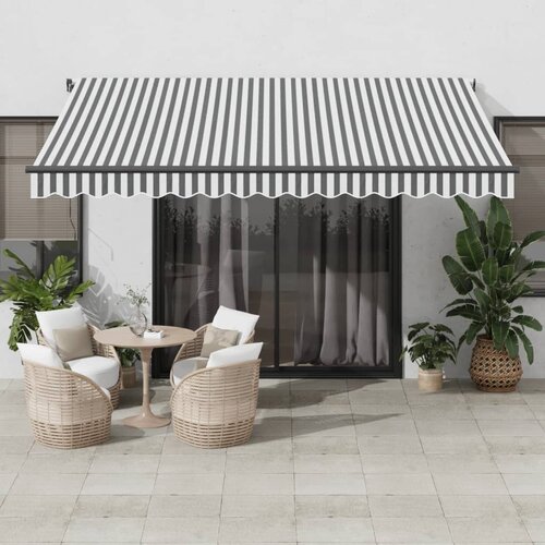 Tenda na ručno uvlačenje antracit i bijela 400 x 350 cm Cene