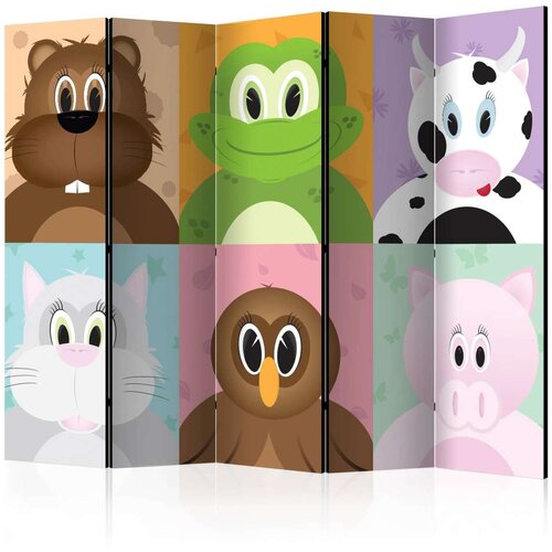  Paravan u 5 dijelova - Cheerful animals II [Room Dividers] 225x172 Slike