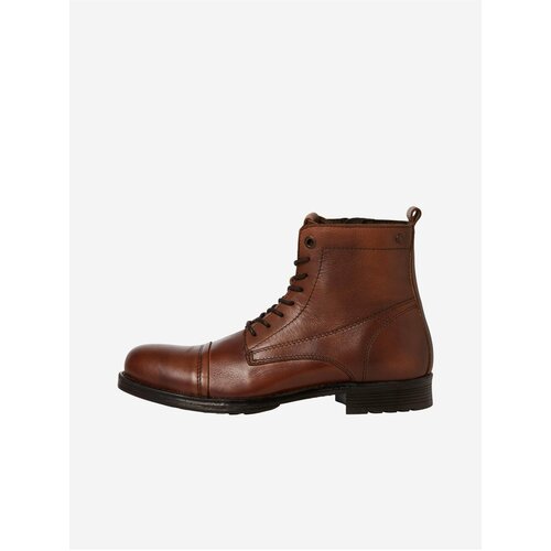 Jack & Jones Brown Men's Leather Winter Ankle Boots Shaun - Men Cene