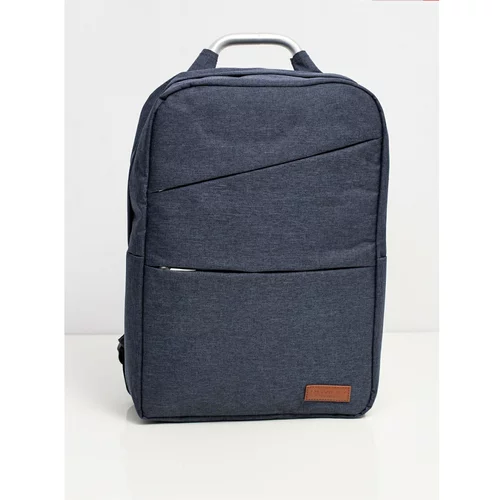 Fashionhunters Navy blue laptop backpack with pockets