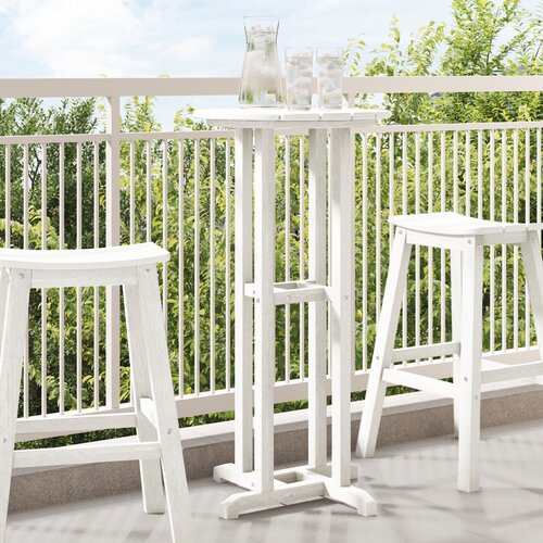 VidaXL Bar miza bela 55x55x107 cm HDPE Slike