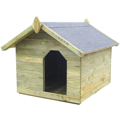  Vrtna pasja uta z odpirajočo streho iz impregnirane borovine