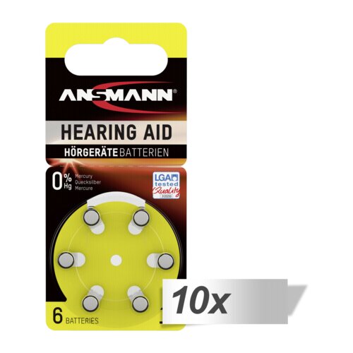 Ansmann 10x6 Zinc-Air 10 (PR70) Hearing Aid Batteries Slike