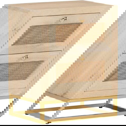VidaXL Noćni ormarić 40 x 30 x 50 cm od masivnog drva manga i željeza Slike