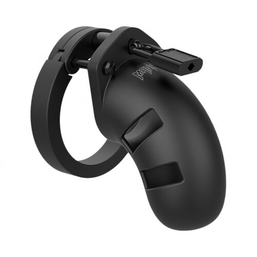 Shots ManCage Model 20 Chastity 3.5&amp;quot; Silicone Cock Cage Black Slike