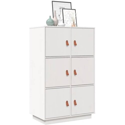 Visoka komoda bijela 67 x 40 x 108,5 cm od masivne borovine Cijene
