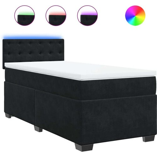 vidaXL Box spring krevet s madracem crni 90x190 cm baršunasti Cene
