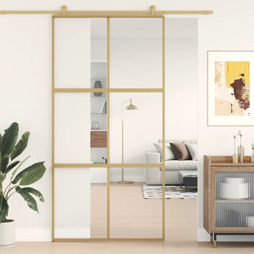 vidaXL Klizna vrata zlatna 102 5x205 cm prozirno staklo ESG i aluminij Cijene
