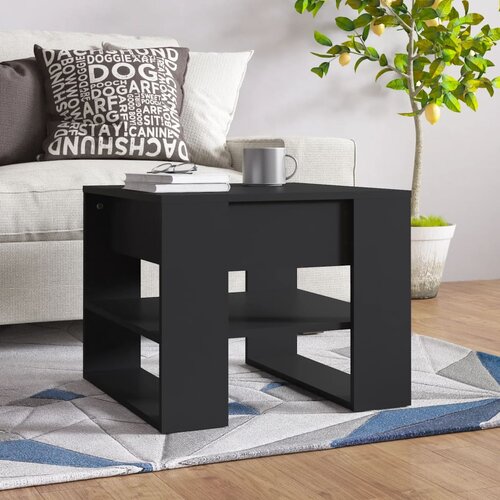 VidaXL stolić za kavu crni 55,5x55x45 cm od konstruiranog drva Slike