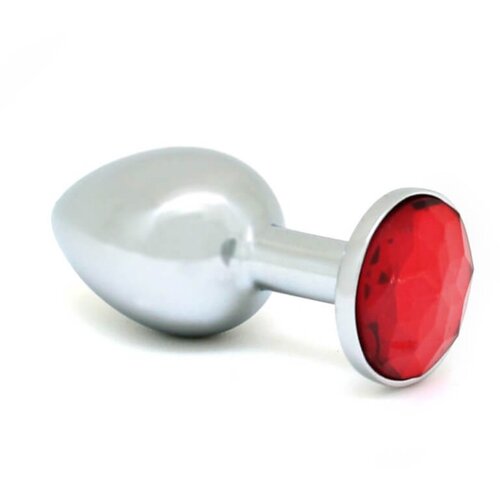 Rimba XS - crveni kamen, metalni analni dildo (srebrni) Cijene