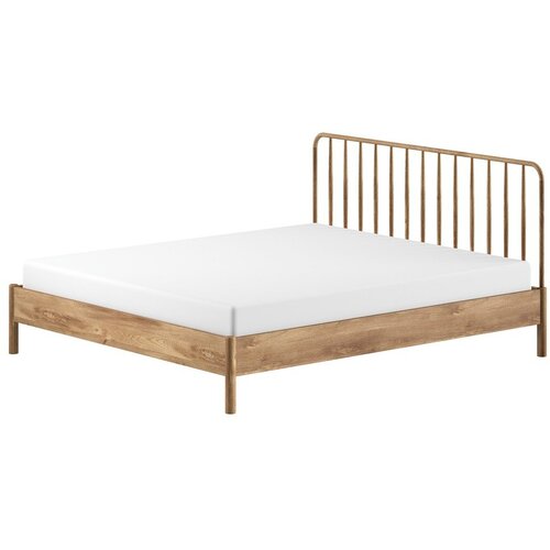 Vipack Bračni krevet od punog hrasta bez podnice 180x200 cm u prirodnoj boji Olive Spindle – Cijene